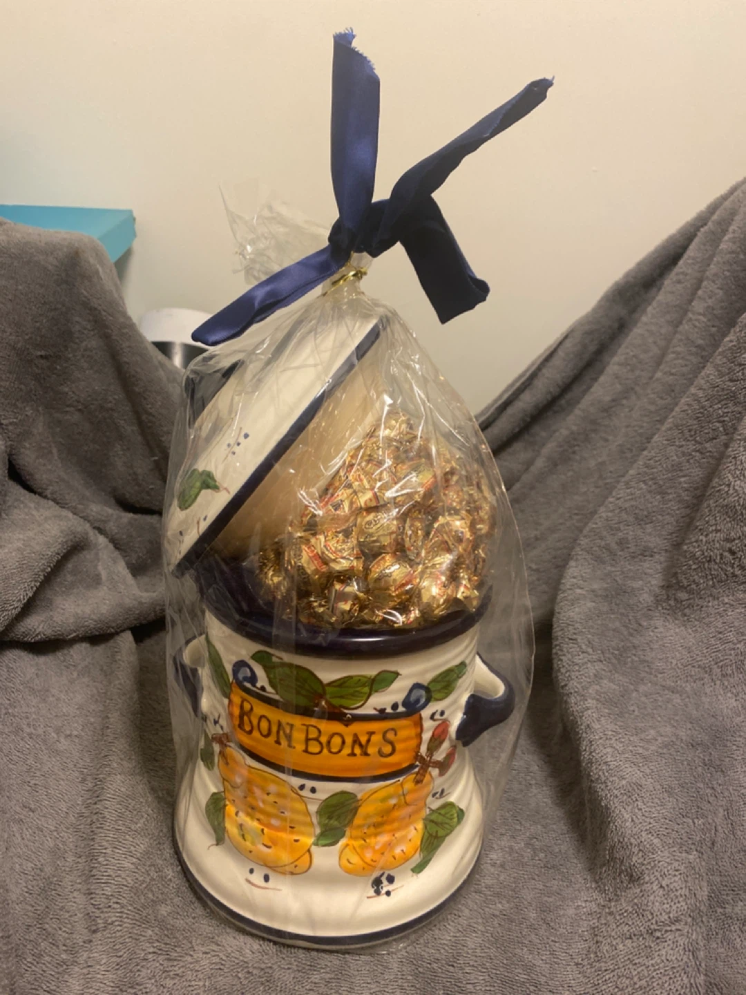 Ceramic Bon Bons Jar with Chocolates