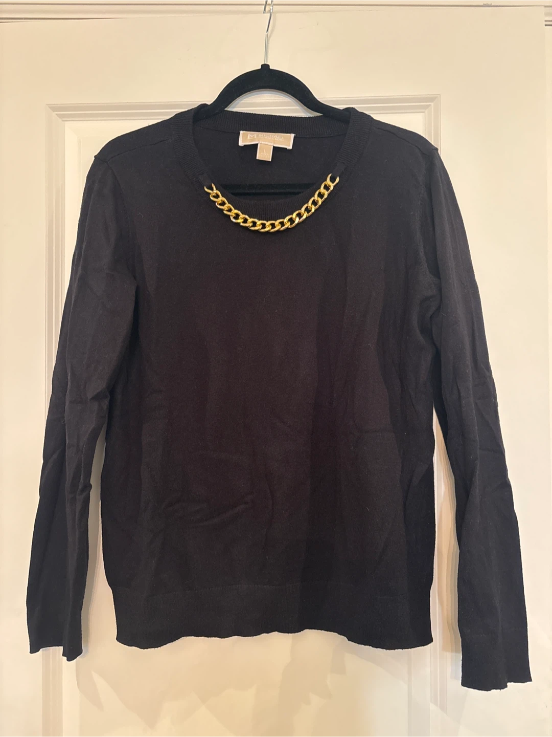 Michael Michael Kors Black Chain Sweater - L