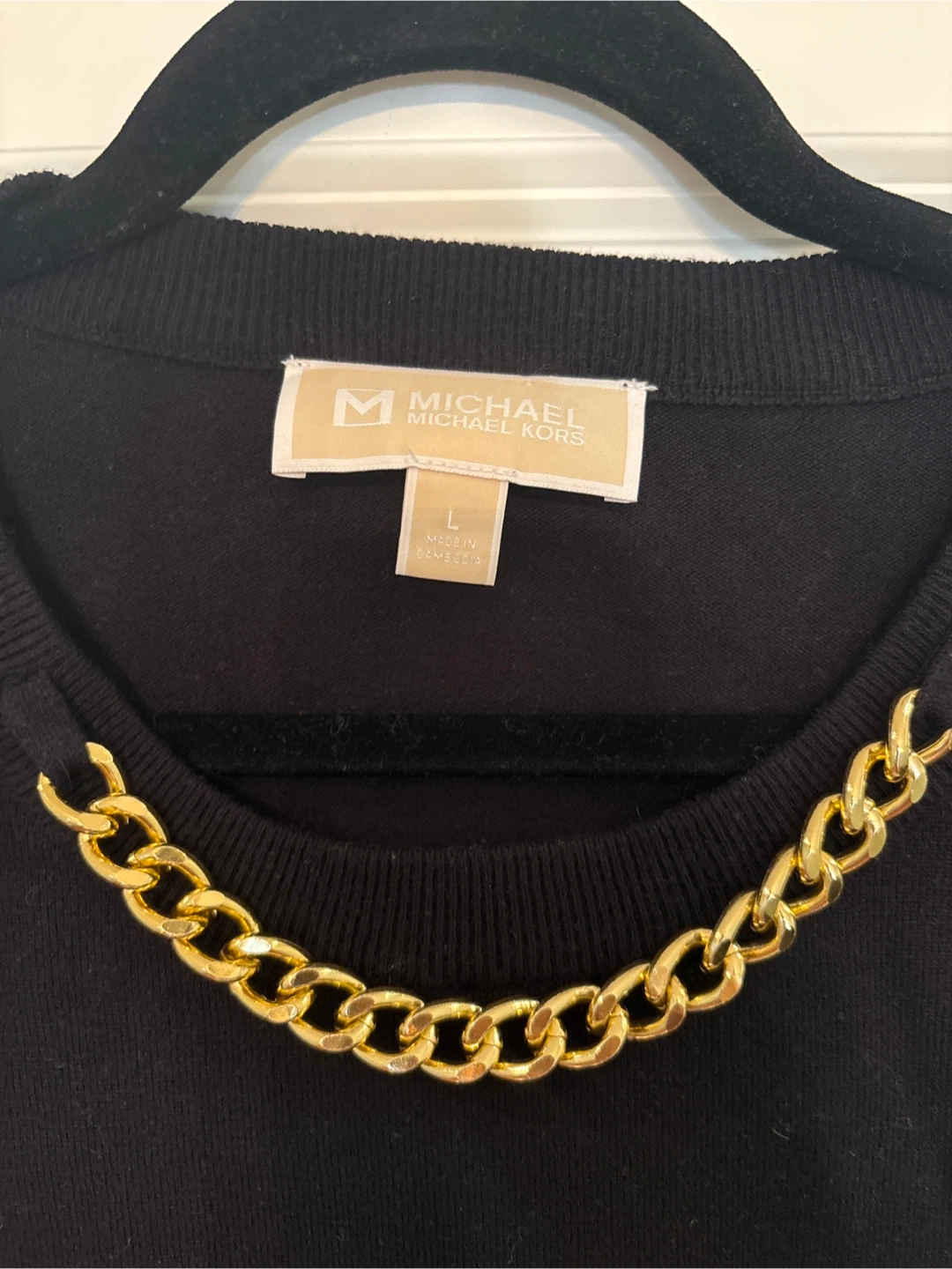 Michael Michael Kors Black Chain Sweater - L - photo 2