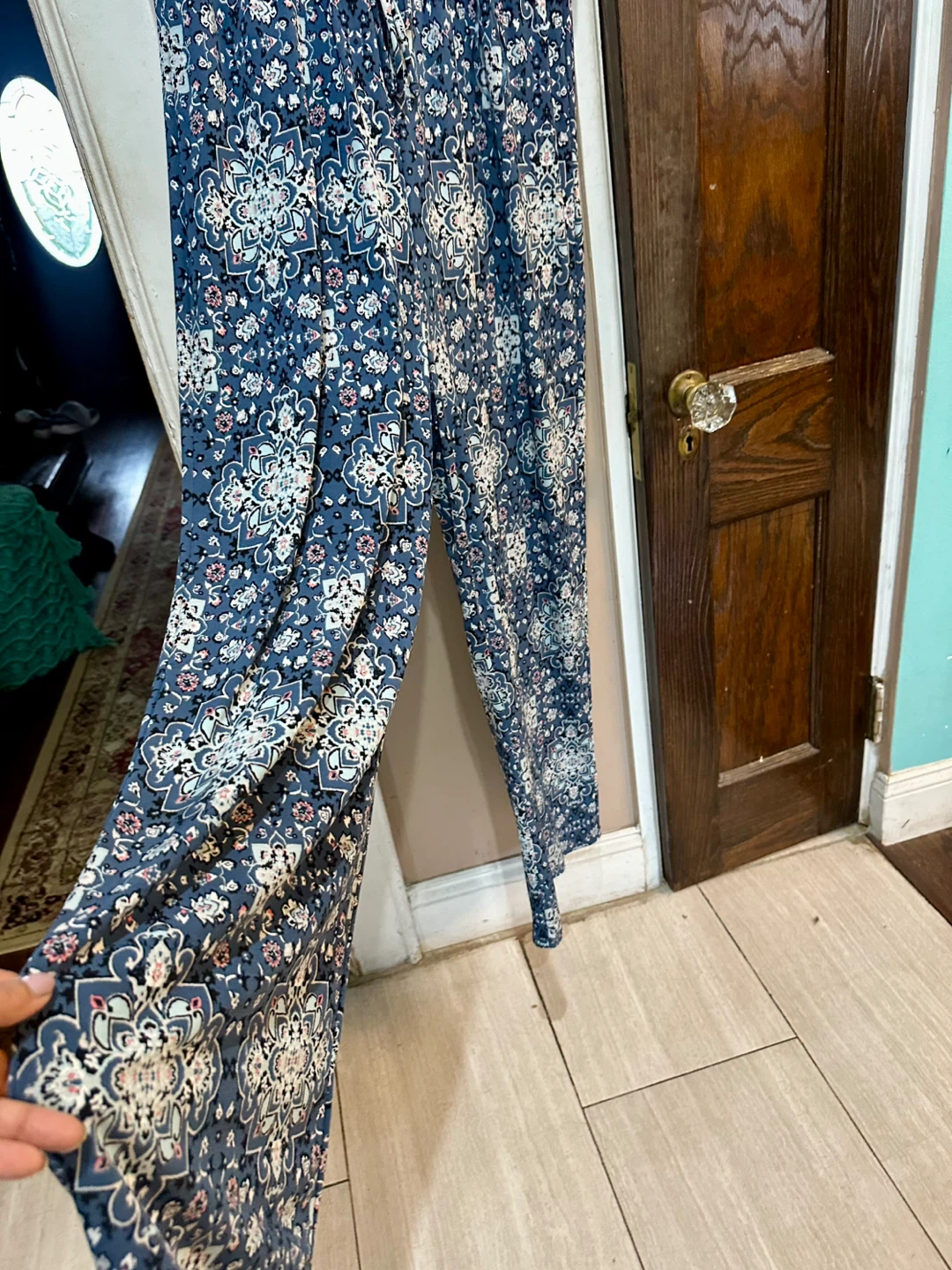 Style & Co. Navy Floral Jumpsuit - Size L - photo 2