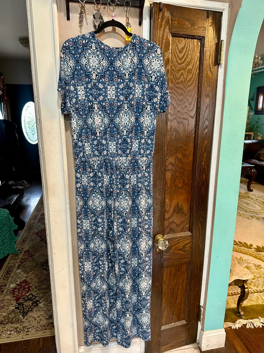 Style & Co. Navy Floral Jumpsuit - Size L - photo 5
