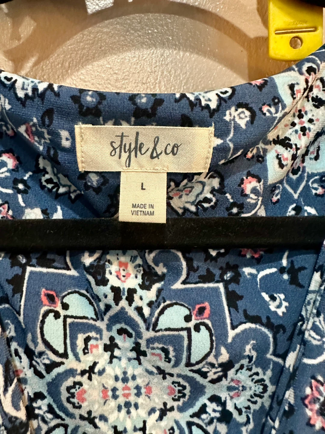 Style & Co. Navy Floral Jumpsuit - Size L - photo 4