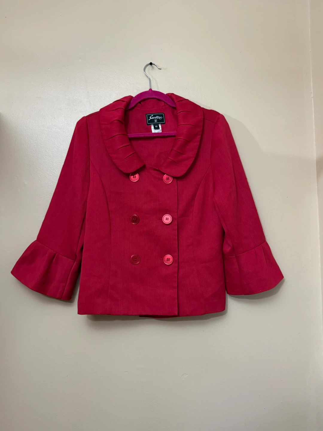 Elegant Red Blazer size 10 - photo 3
