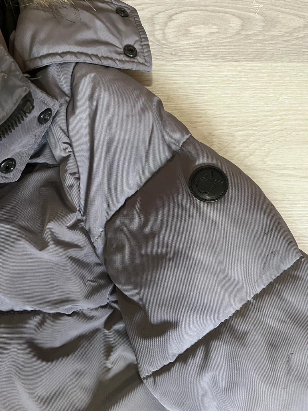 Calvin Klein Grey Winter Puffer Jacket - Size L - photo 4