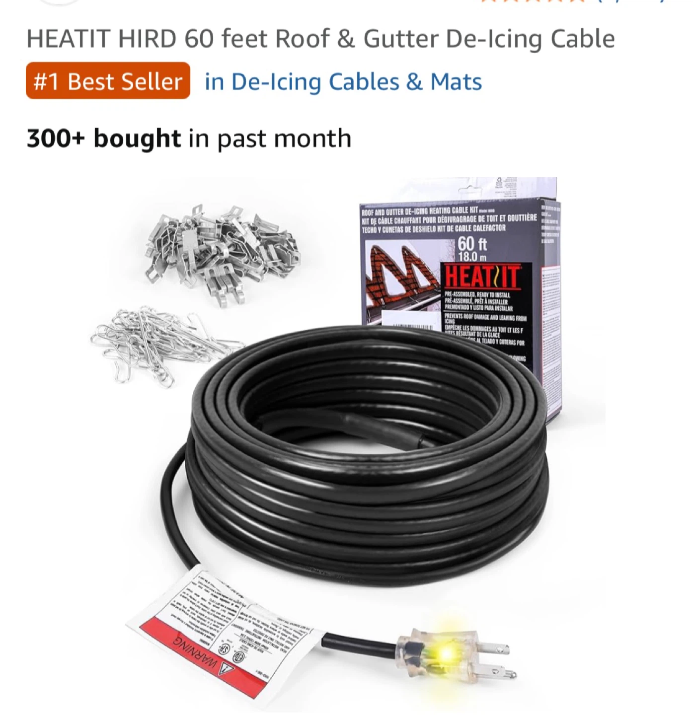 HEATIT HIRD 60 ft Roof & Gutter De-Icing Cable