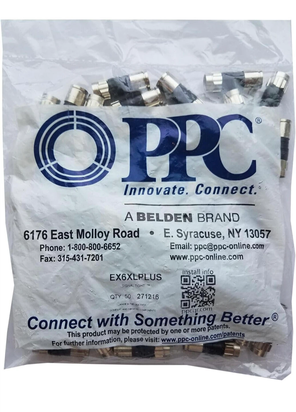 PPC EX6XLPLUS RG6 Snap & Seal Outdoor Compression Connectors