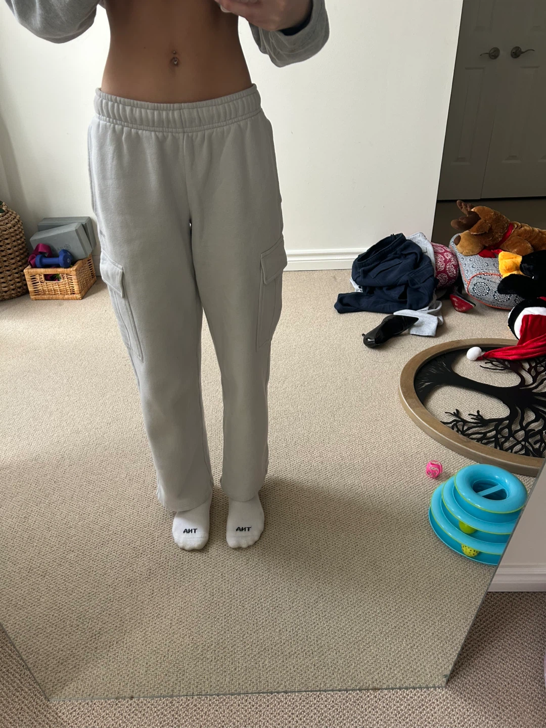 TNA Cargo Pants - Light Grey/off white