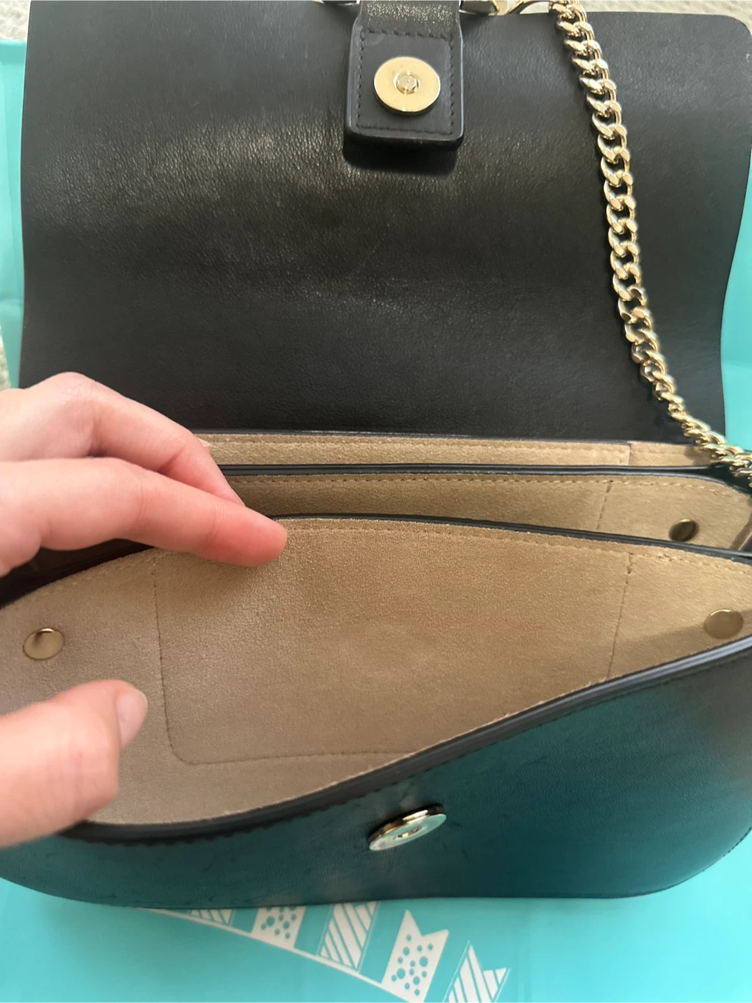 Chloé Tess Bag - Black Leather & Suede - photo 2