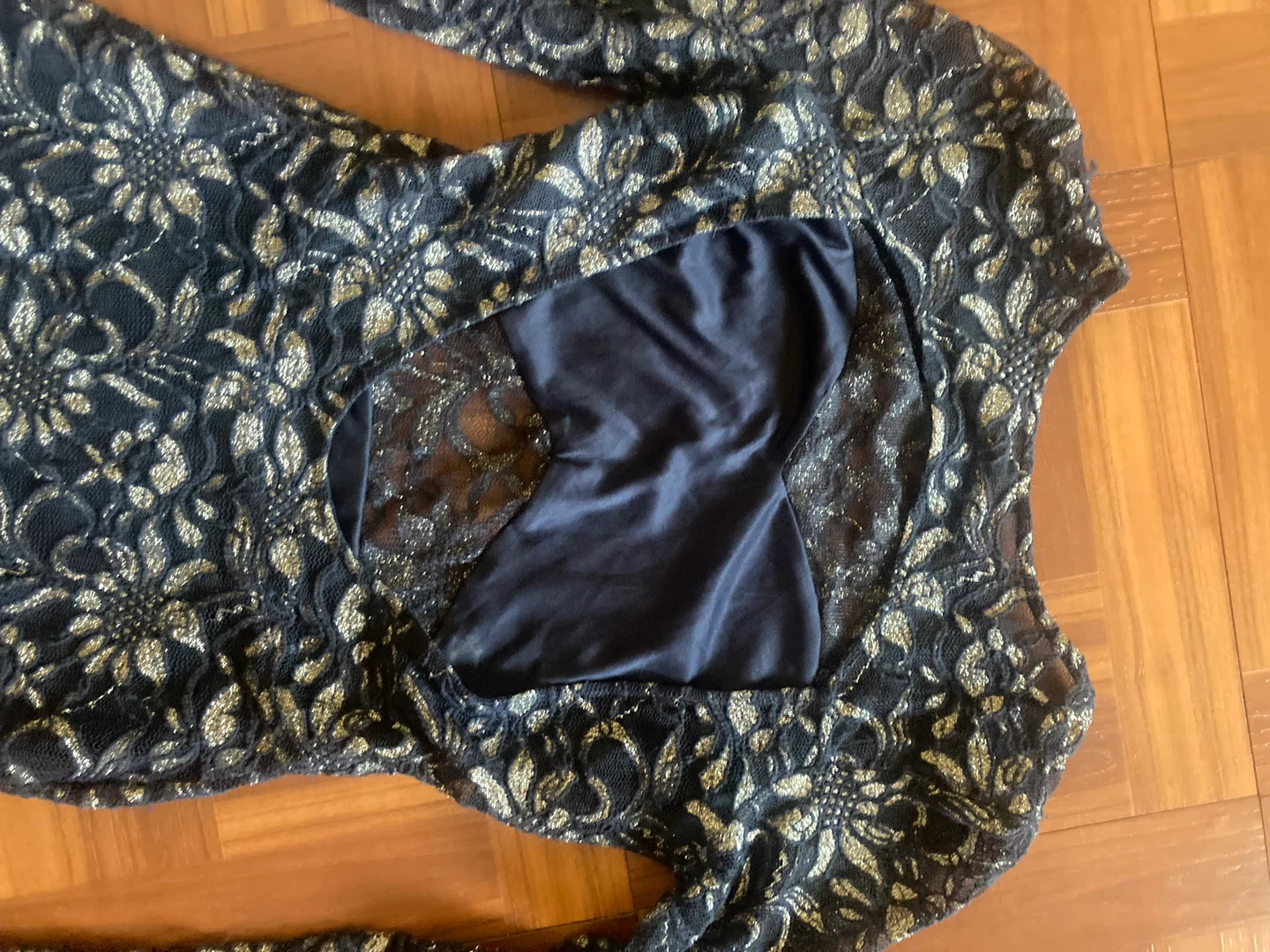 Lace Floral Dress - Black and Gold - photo 3