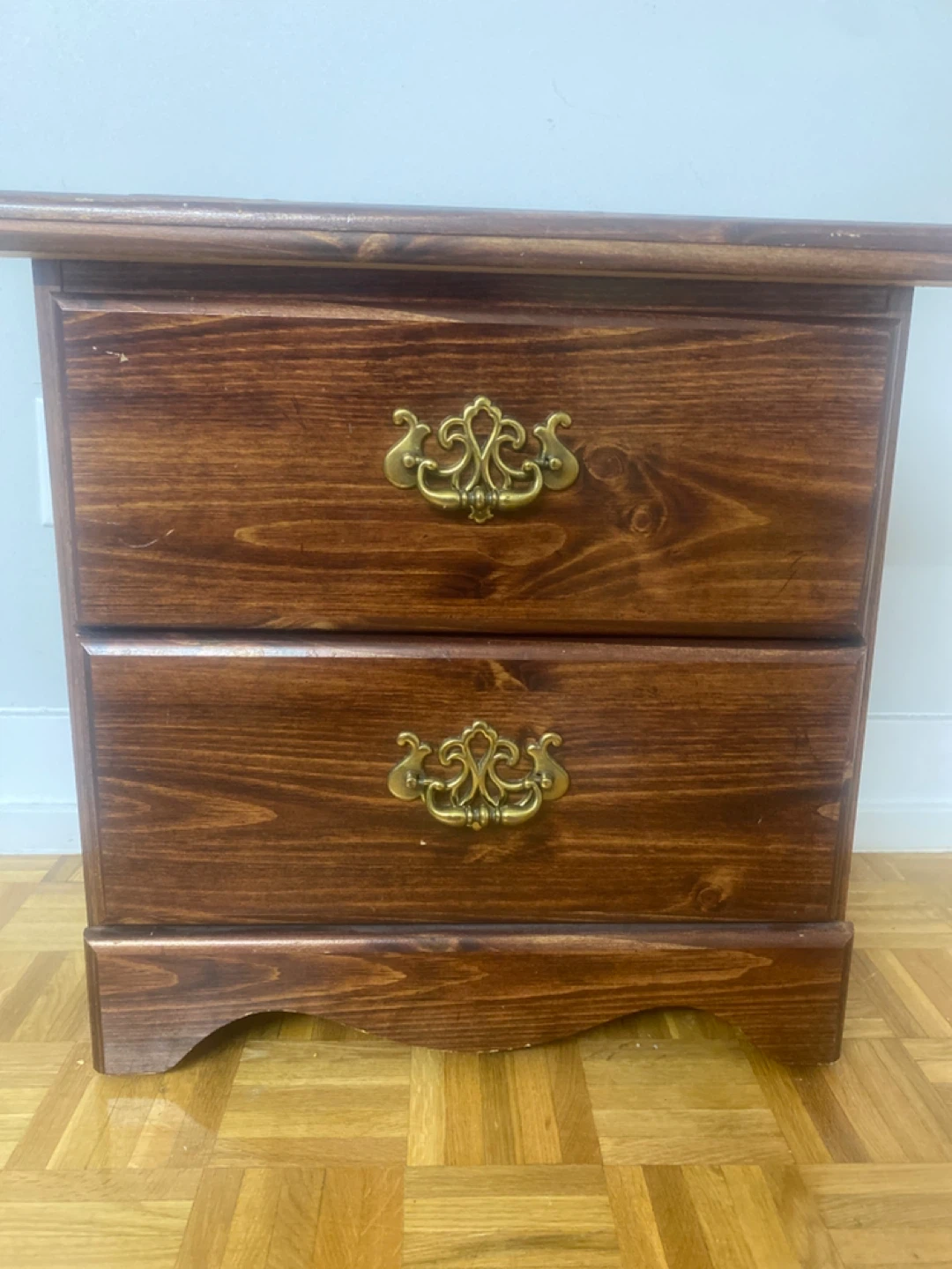 Wooden 2-Drawer Nightstand