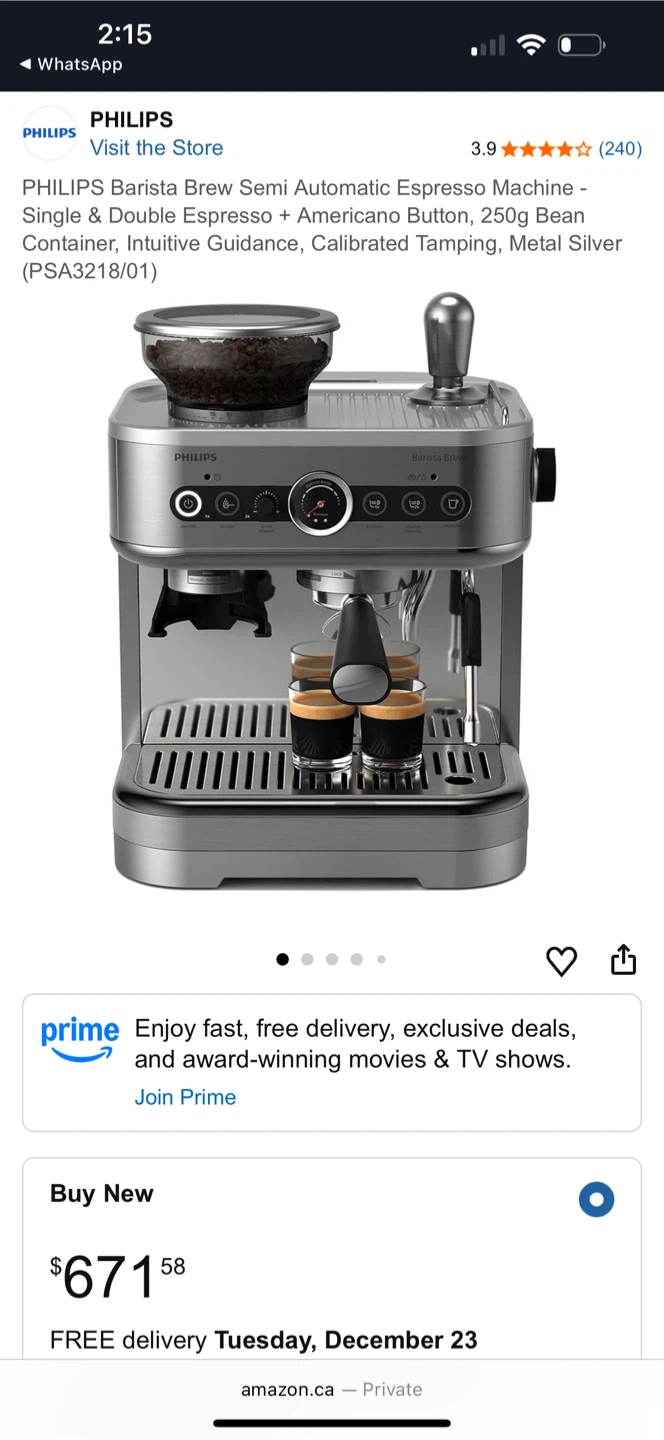 Philips Barista Brew Coffee Machine | Barely Used, With Box