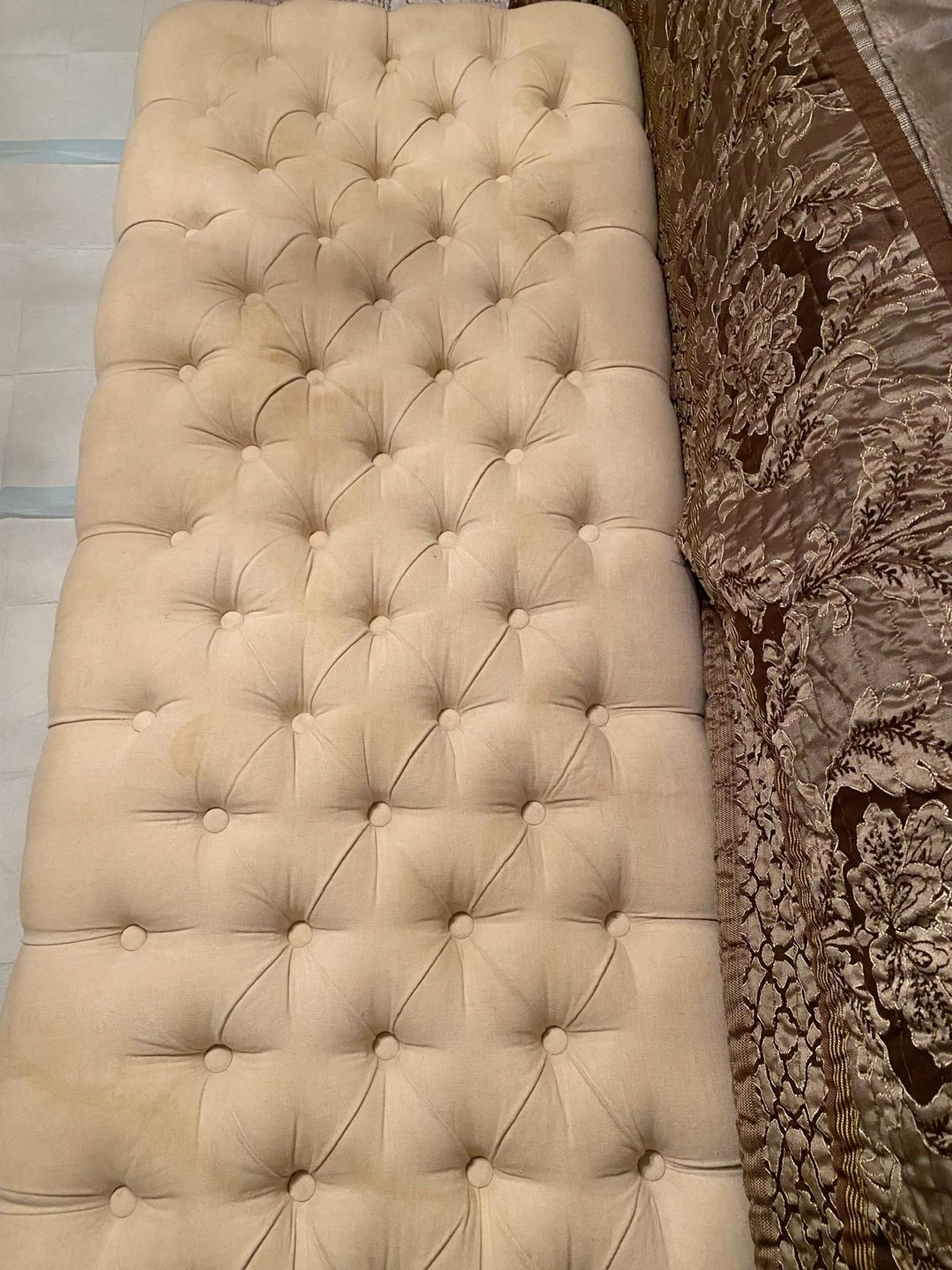 Cream Tufted Ottoman Storage Bench - photo 2