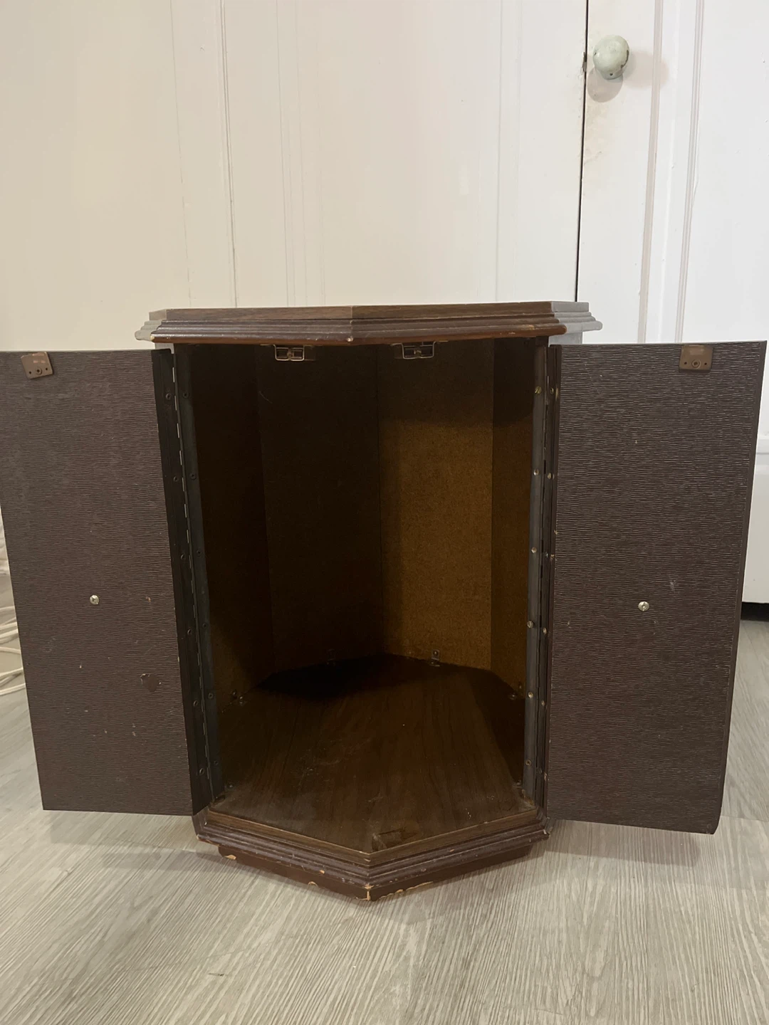 Vintage Dark Wood Octagon Side Table - photo 2