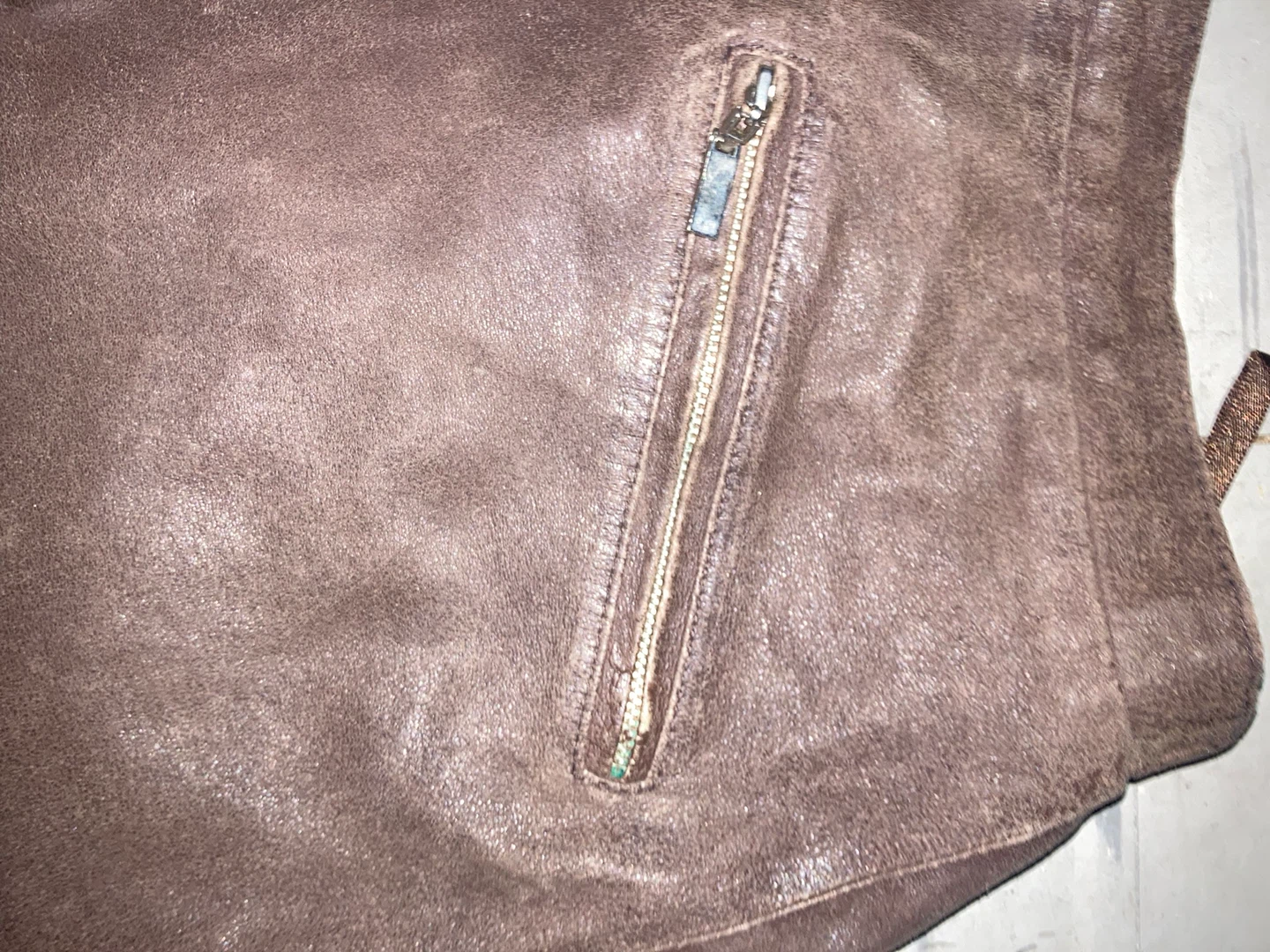 Adler Collection Leather Skirt - Brown, Size P12 - photo 2