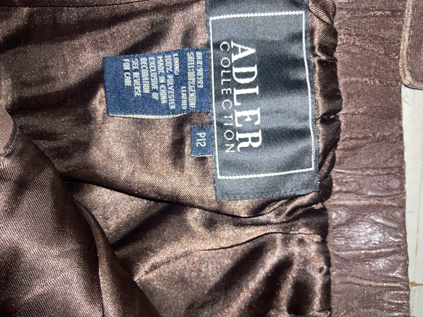 Adler Collection Leather Skirt - Brown, Size P12 - photo 3