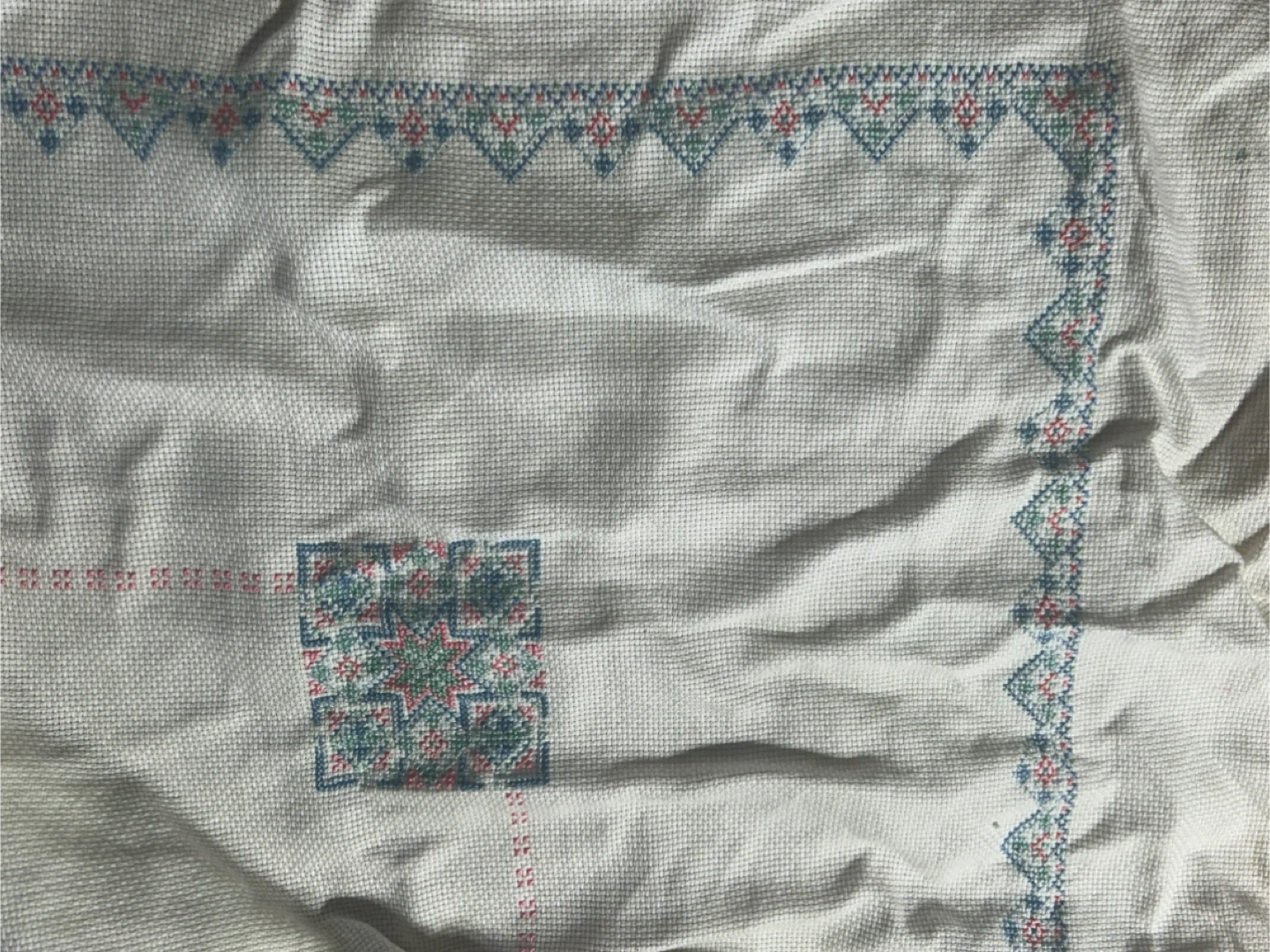Handmade Embroidered Tablecloth & Napkins kit - photo 3