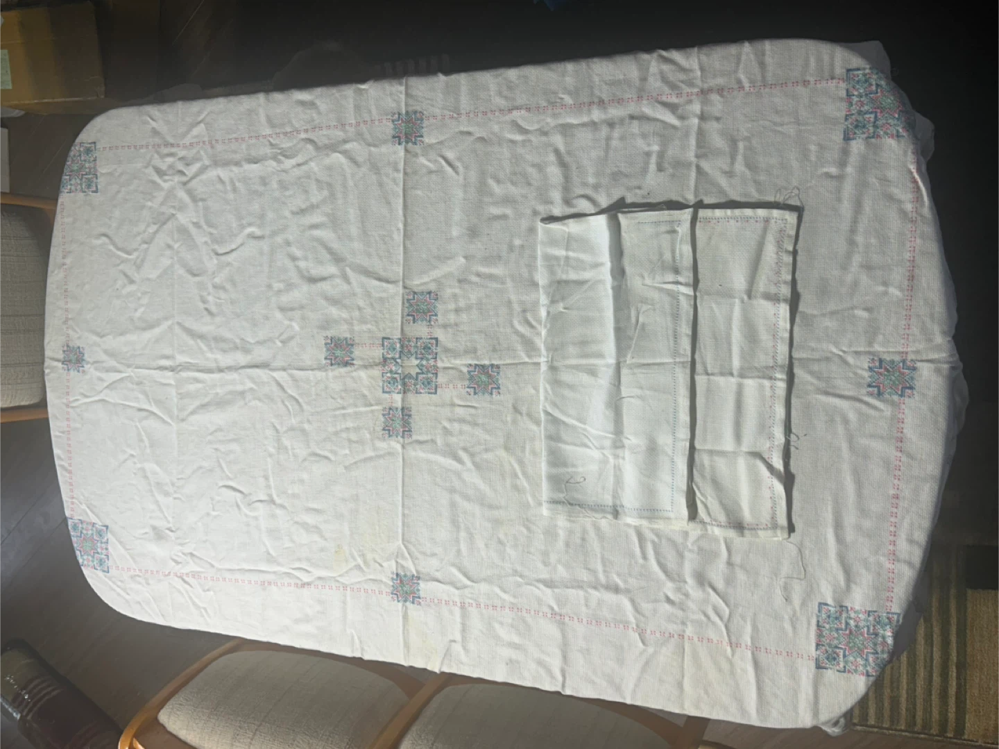 Handmade Embroidered Tablecloth & Napkins kit