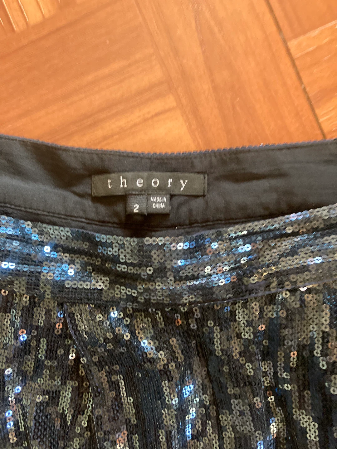 Theory Sequin Black Shorts - Size 2 - photo 2