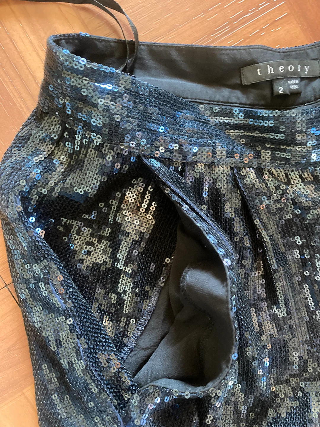 Theory Sequin Black Shorts - Size 2 - photo 5
