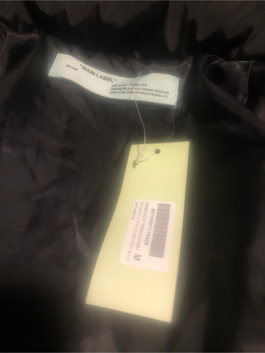 Off-White Black Padded Jacket, Size M - photo 2