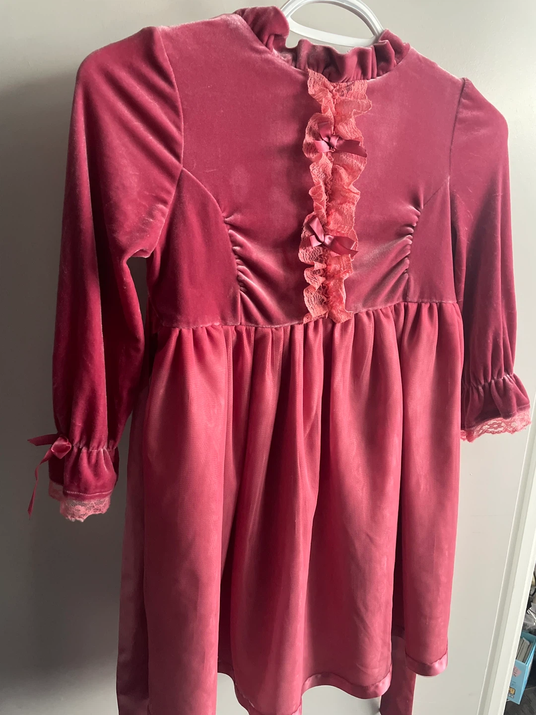 Walt Disney Pink Velvet Dress - Size 8