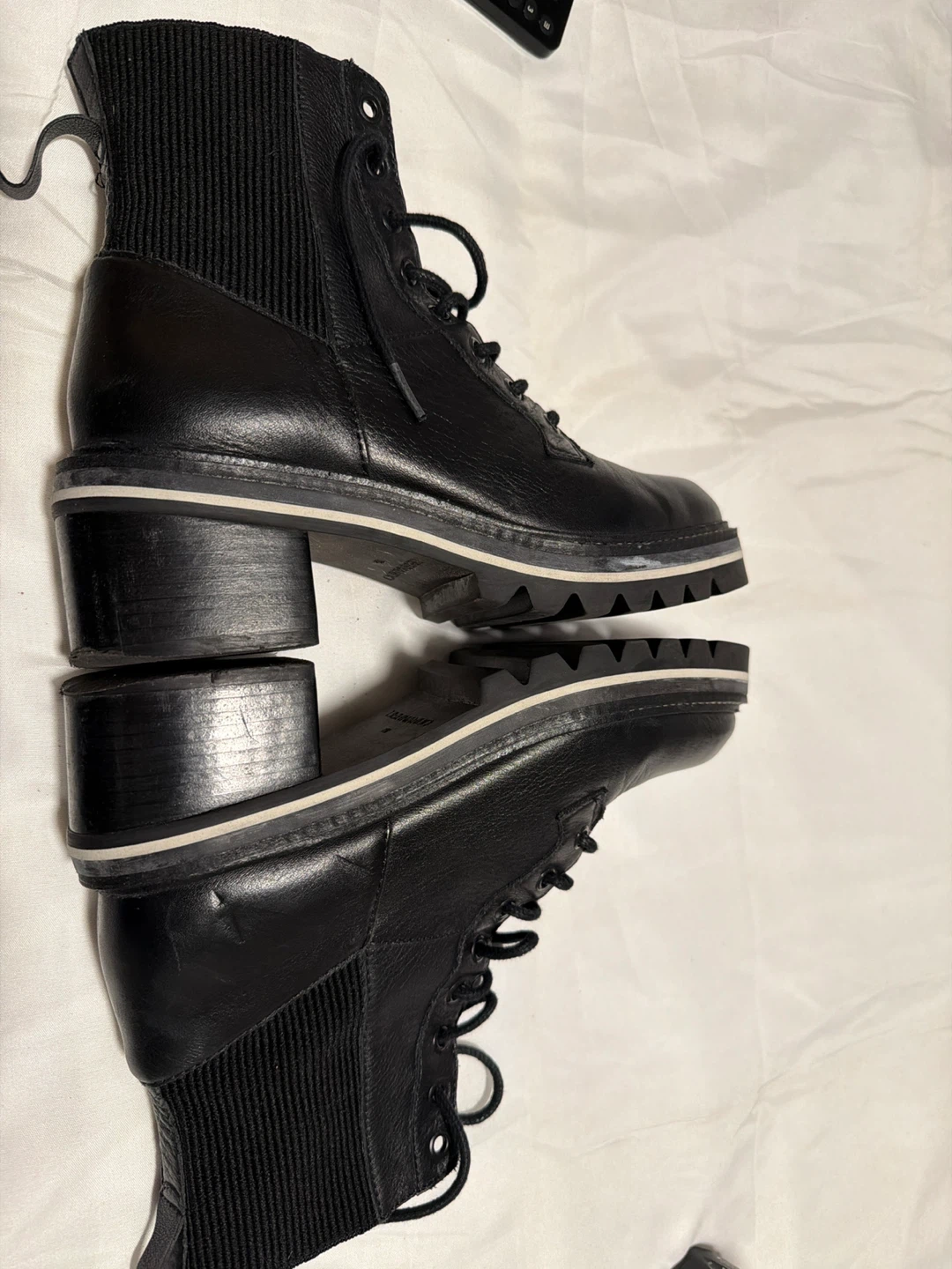 Bernardo Black Leather size 7MLace-Up Boots Size 7.5 - photo 3