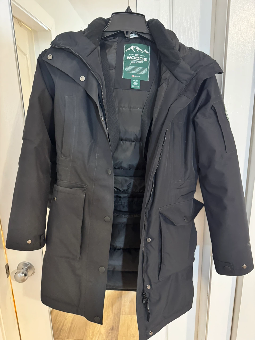 Woods Heritage Black Winter Parka - Size XS
