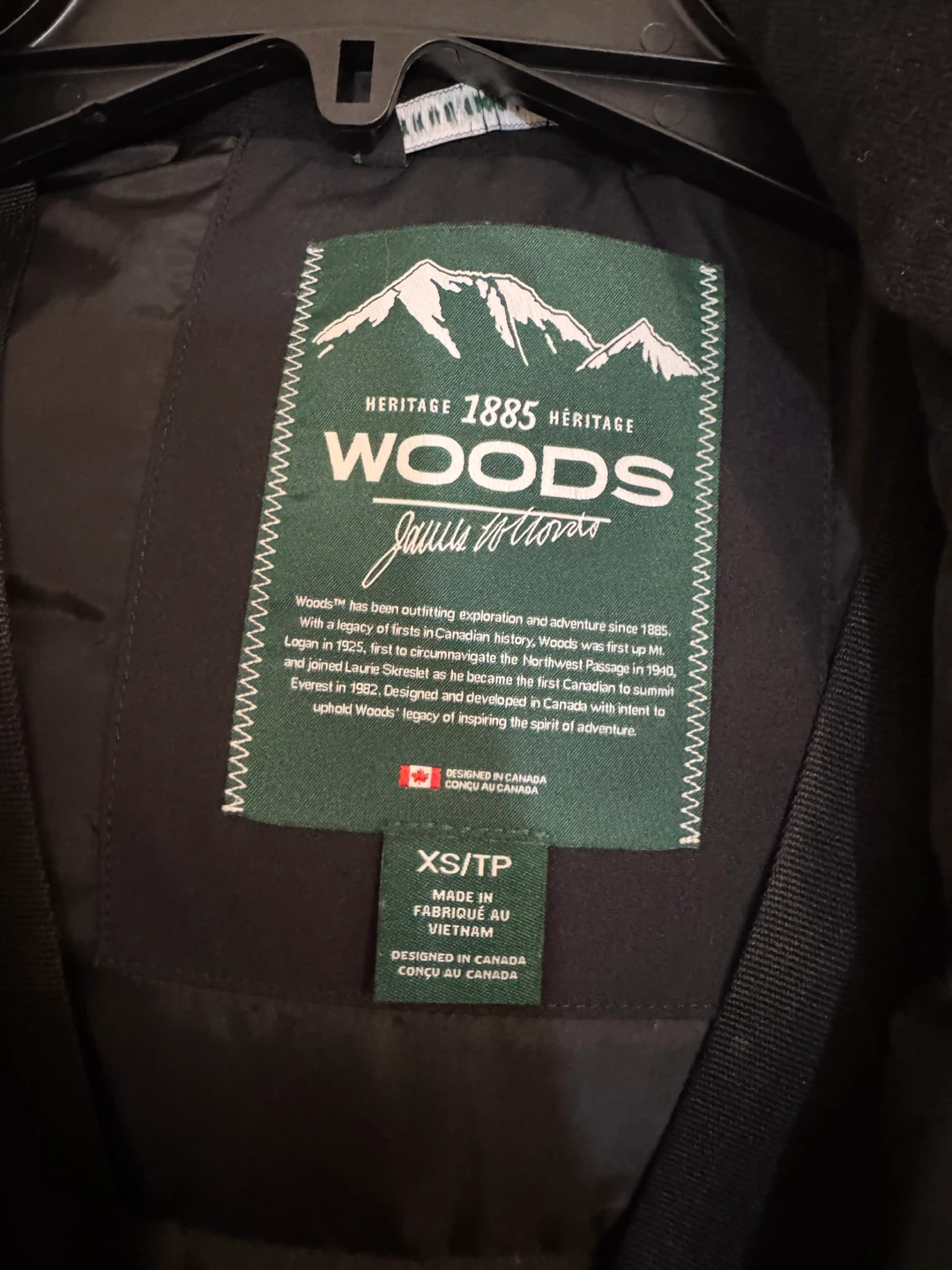 Woods Heritage Black Winter Parka - Size XS - photo 4