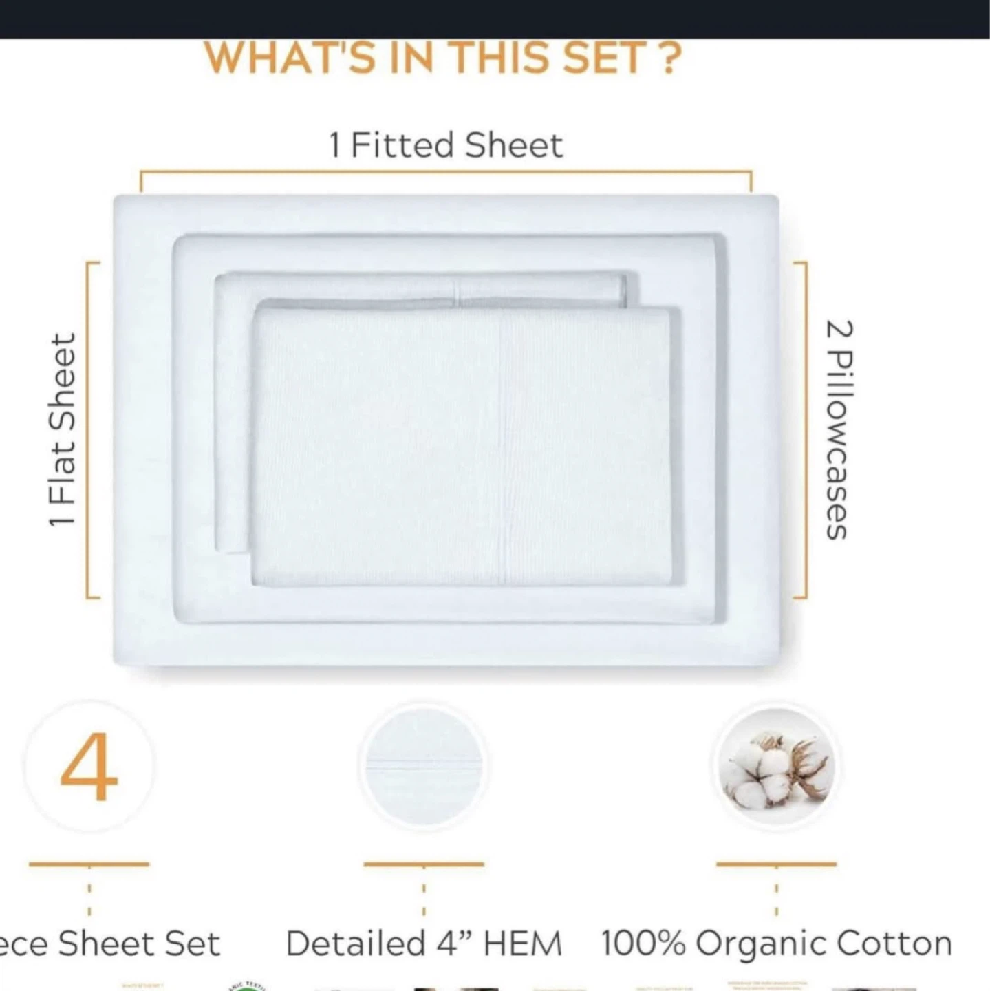 Sleep Mantra 100% Organic Cotton White Sheet Set - photo 2