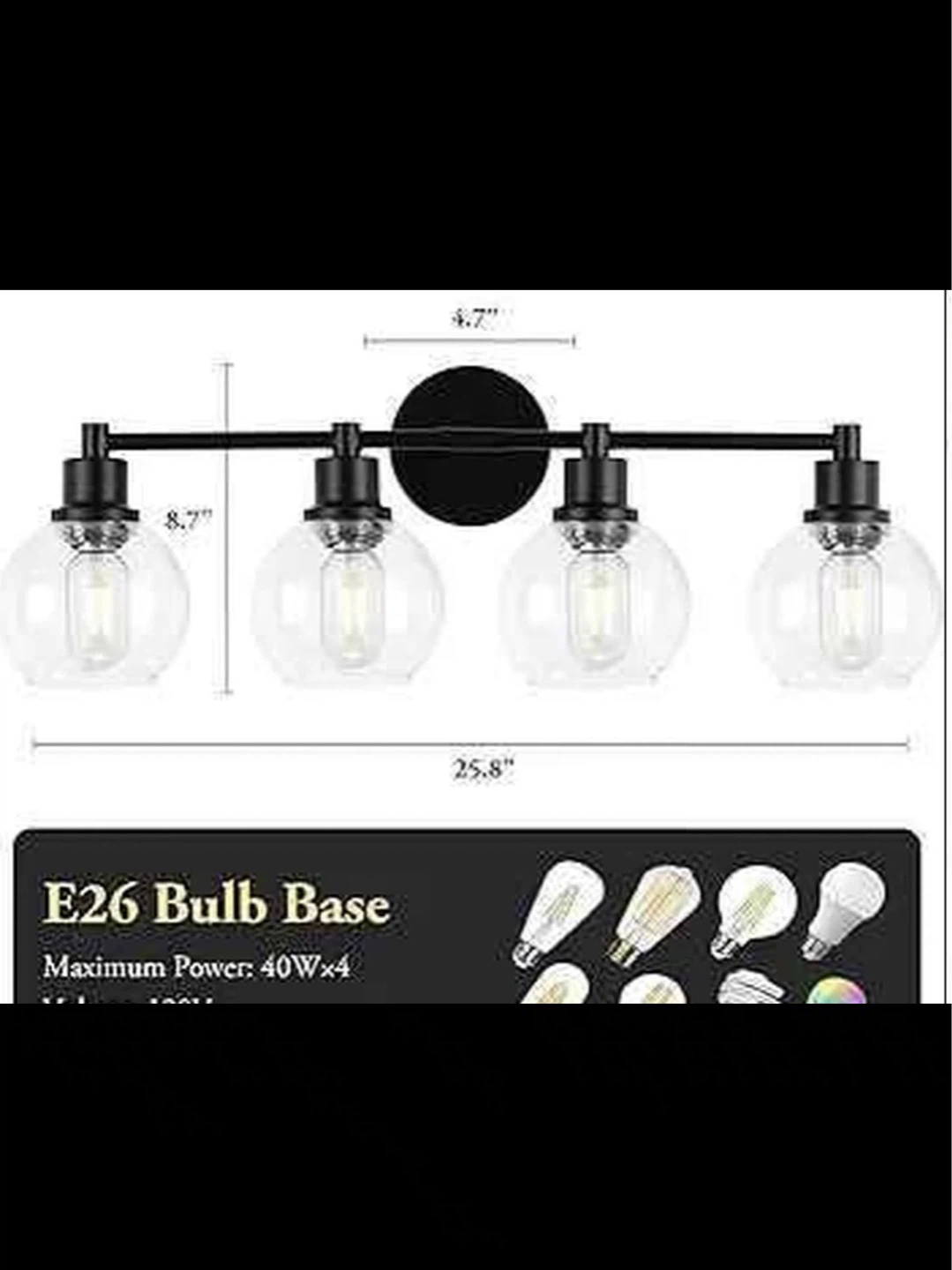 4-Light Bathroom Vanity Light Fixture - photo 3