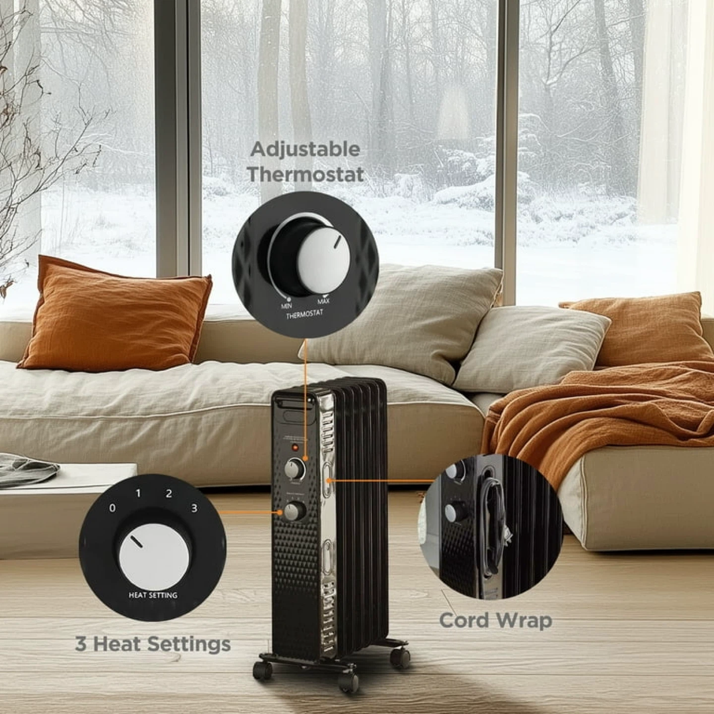 Black Oil Filled Radiator Heater - photo 4