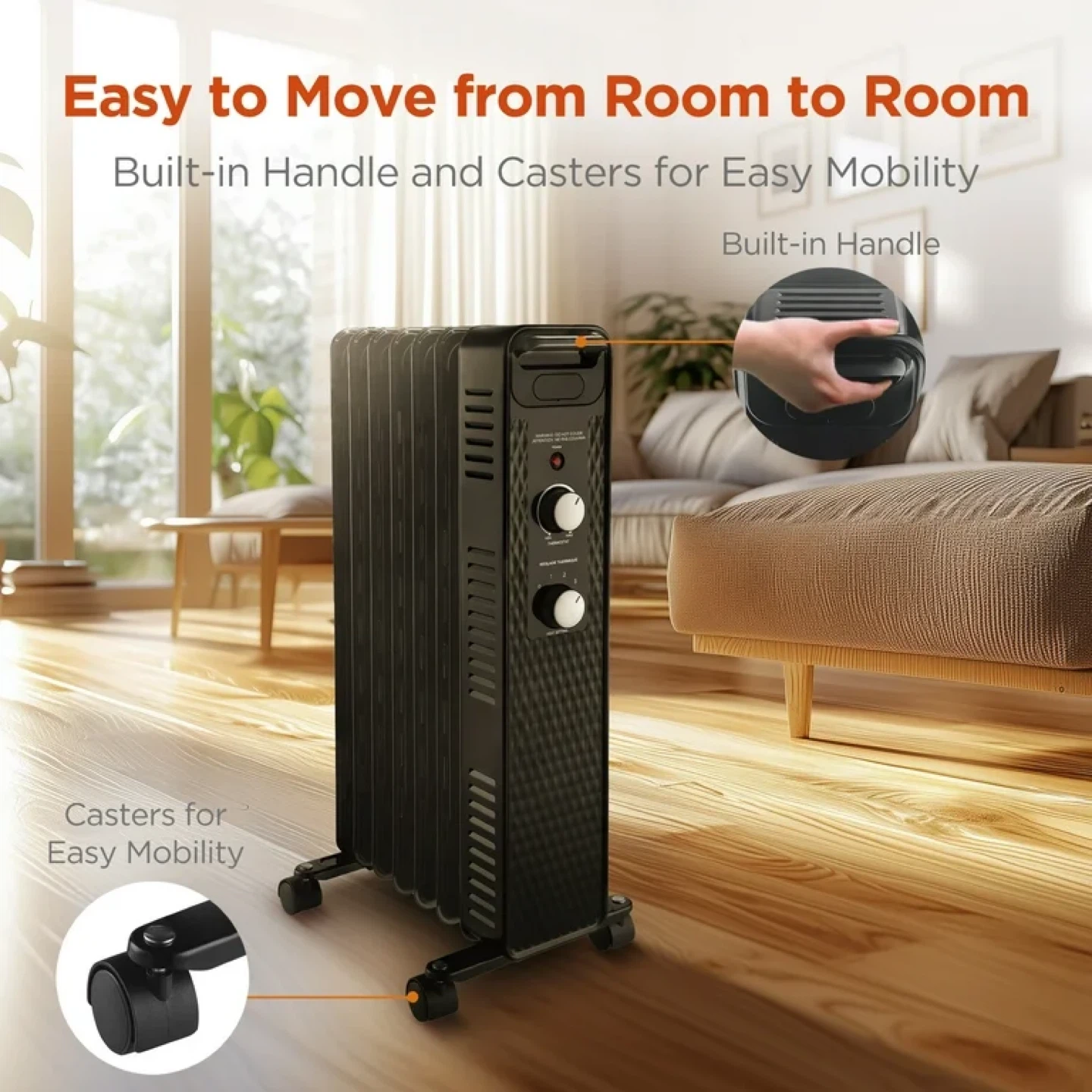 Black Oil Filled Radiator Heater