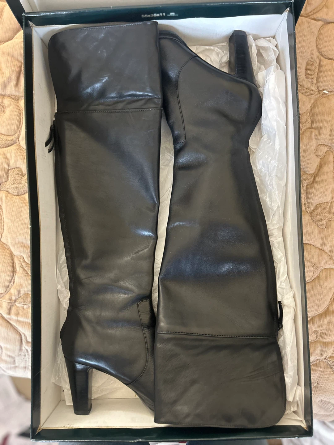 Ralph Lauren Meira Black Leather Boots - Size 6 - photo 3