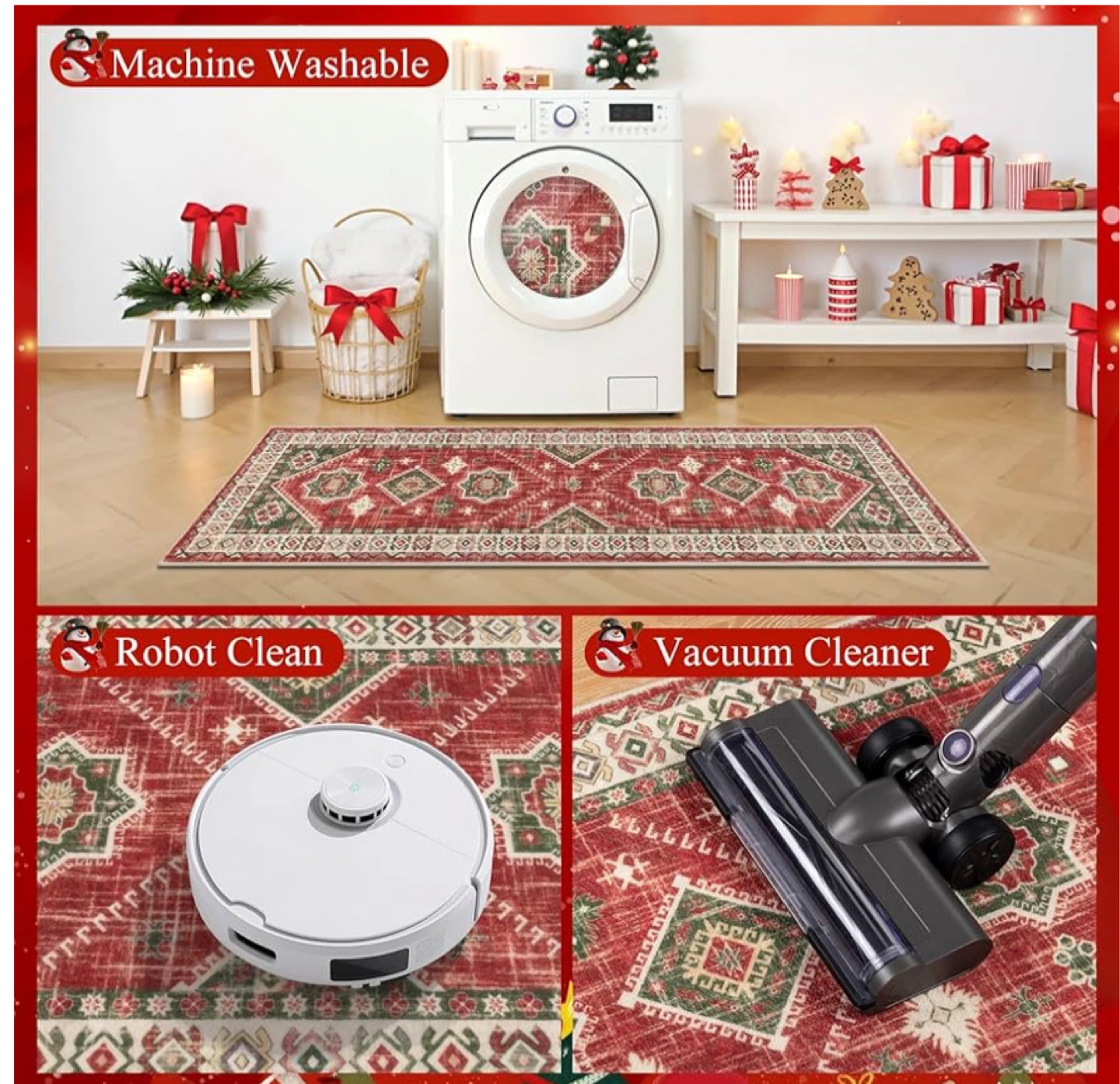HEBE Kitchen Rug Set - Red/Green - 3 Piece - photo 5