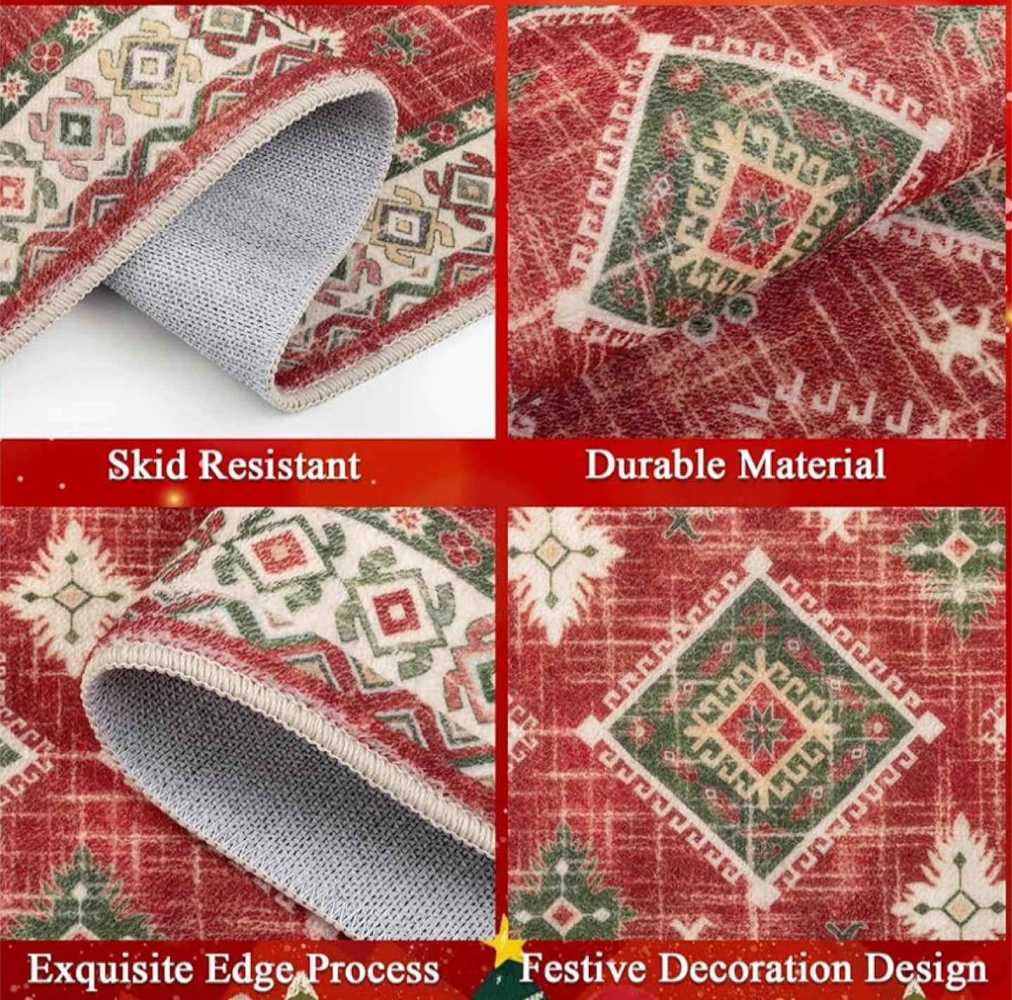 HEBE Kitchen Rug Set - Red/Green - 3 Piece - photo 3