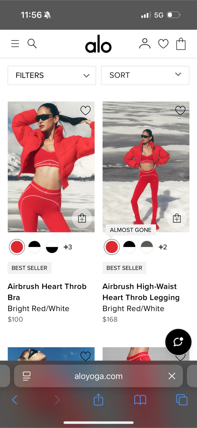 Alo Yoga Airbrush Heart Throb Set - photo 2