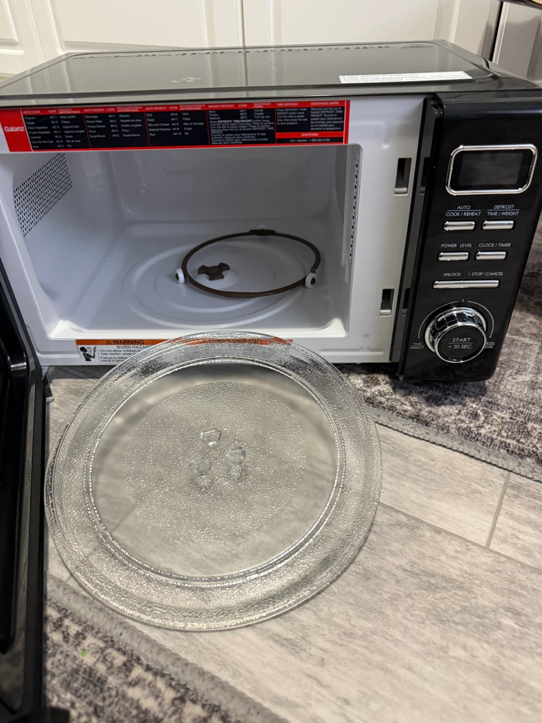 NEW Retro Countertop Microwave Oven, Black - photo 2