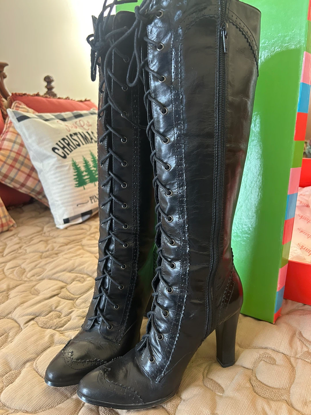 Charles by Charles David Black Leather Boots - Size 6 - photo 3