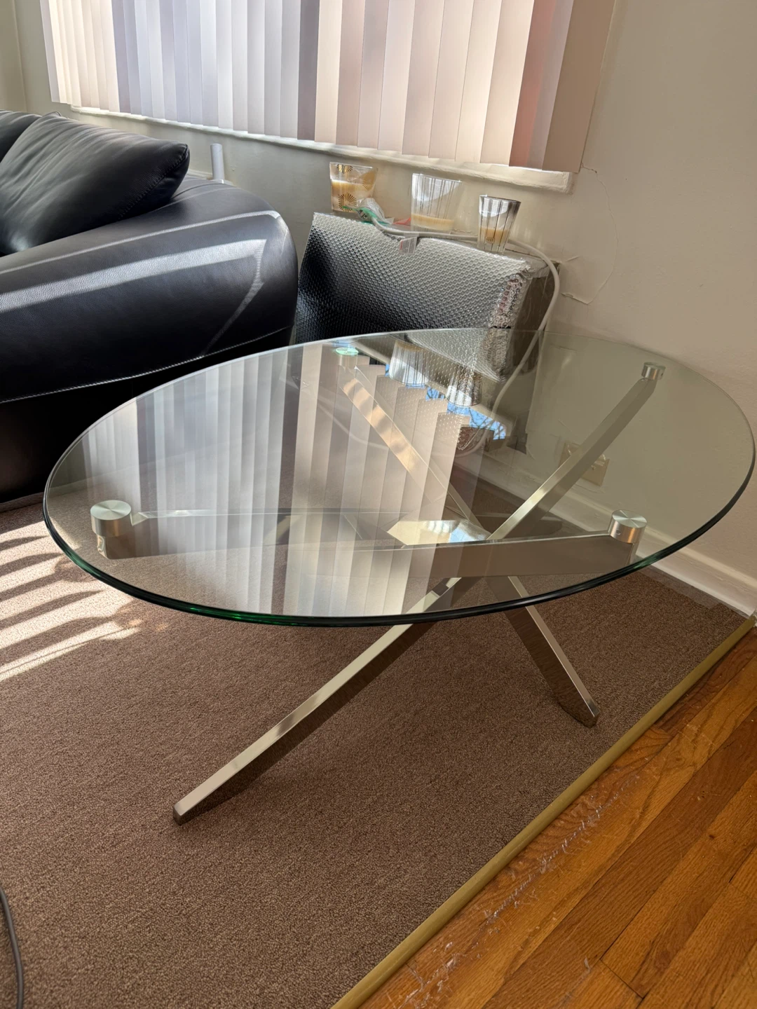 Oval Glass Coffee Table