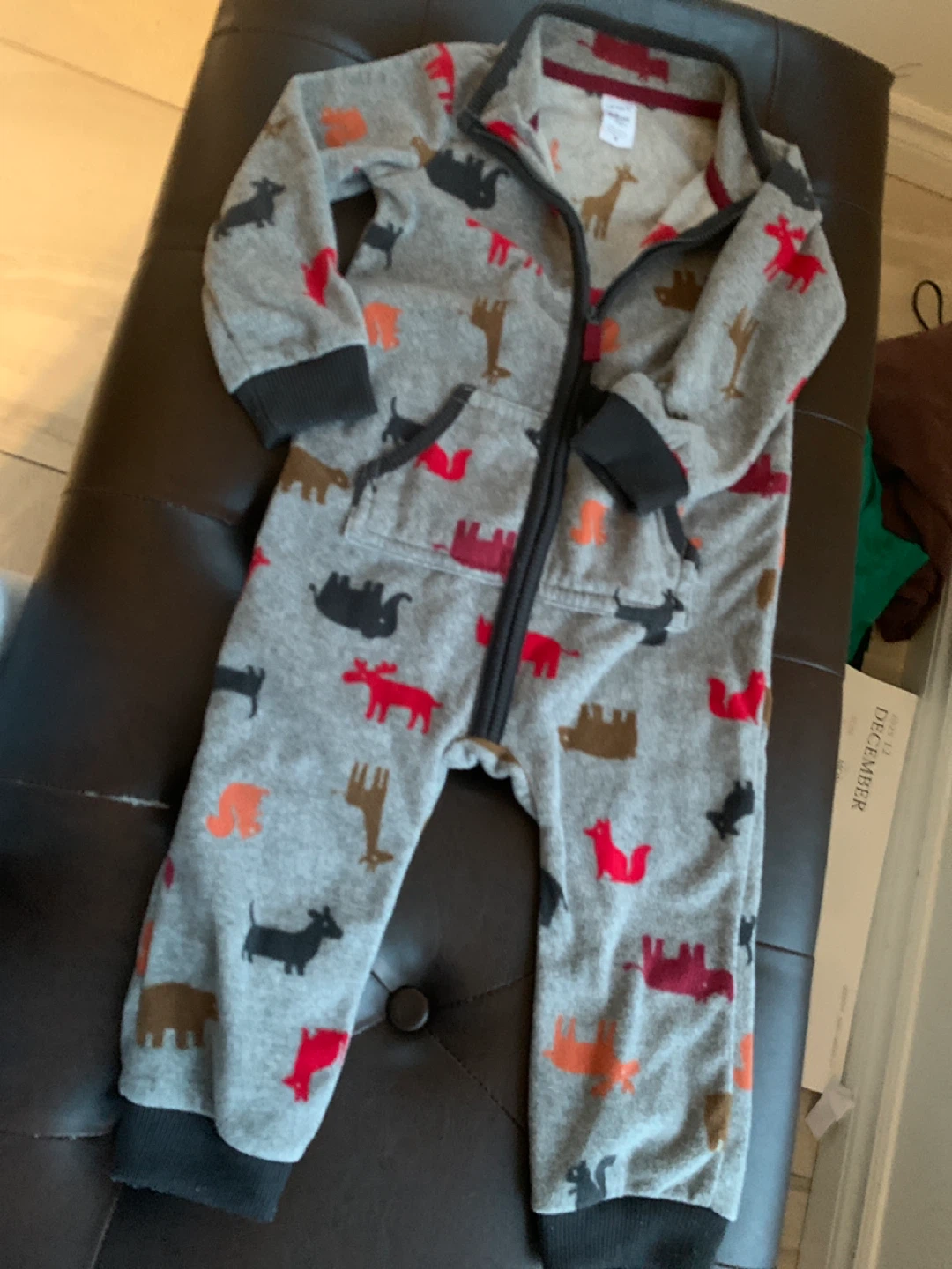 Carter's 24m Fleece Animal Print Sleeper