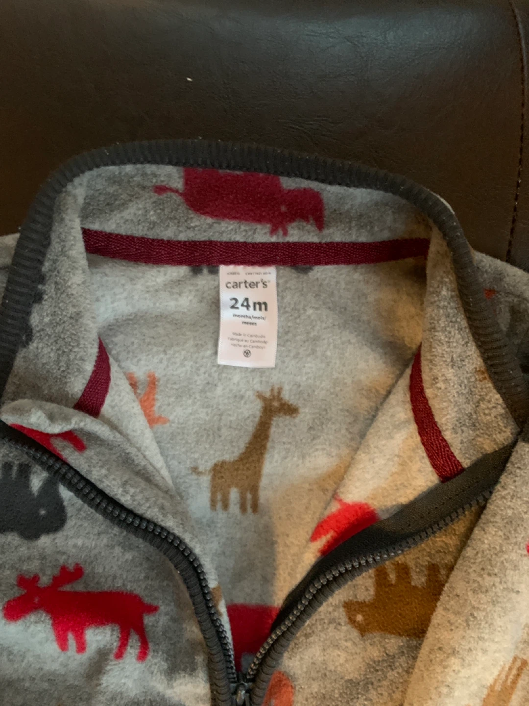 Carter's 24m Fleece Animal Print Sleeper - photo 2