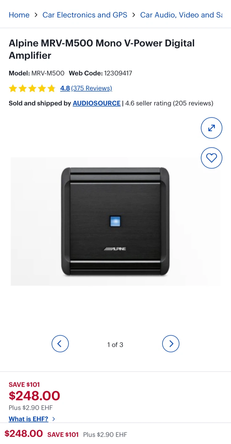 Alpine MRV-M500 Mono V-Power Digital Amplifier - New - photo 5