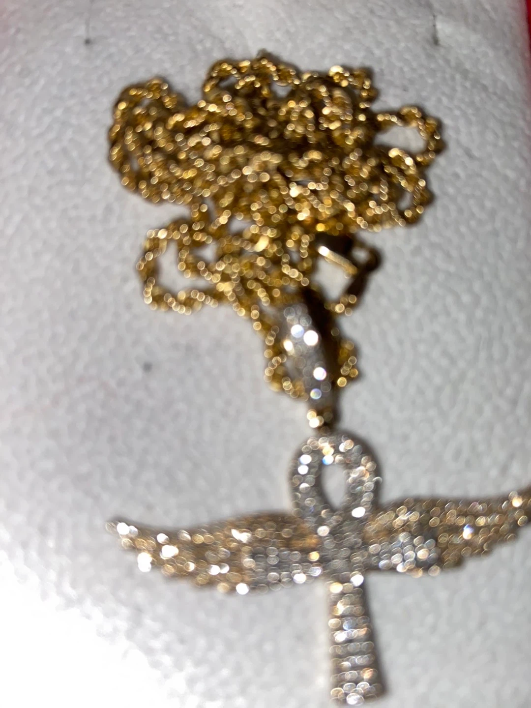 Gold Ankh Winged Pendant Necklace - photo 4