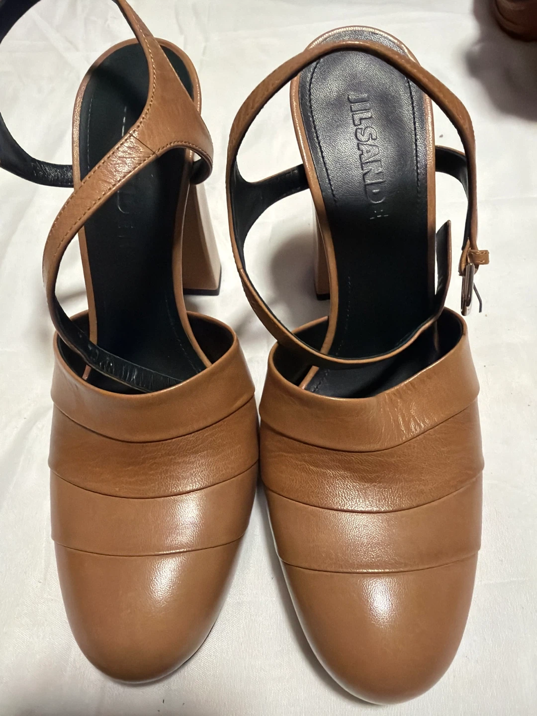 Jil Sander Brown Leather Heels - Size 37