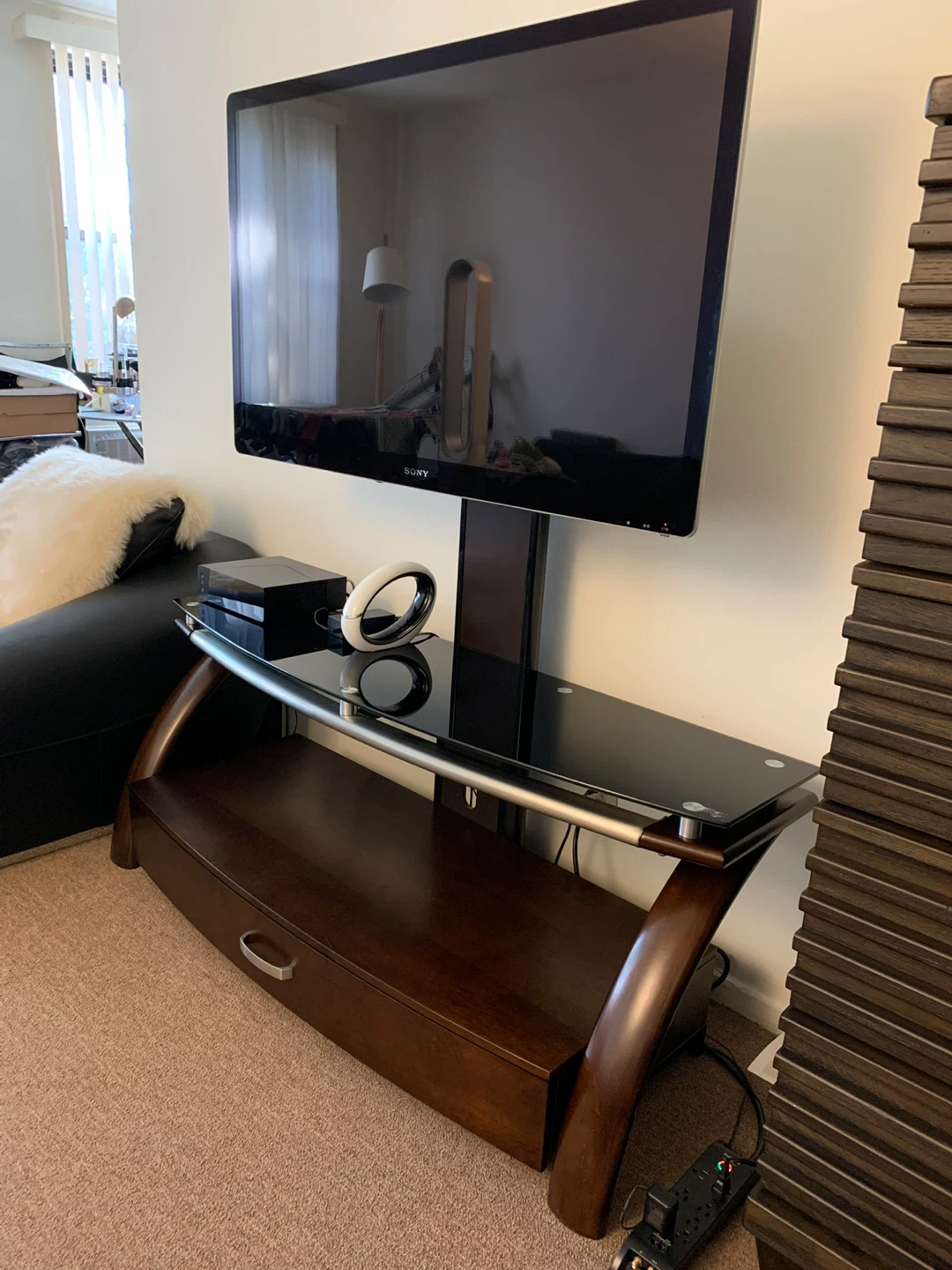 TV Stand with Mount and Glass Shelves - photo 4