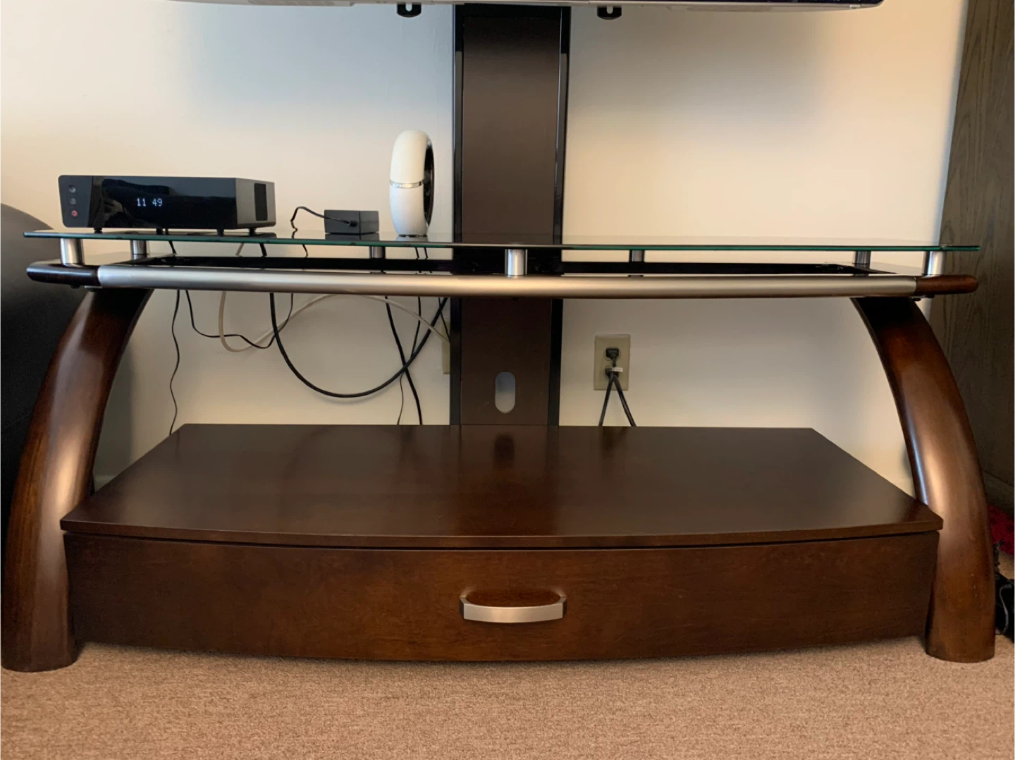 TV Stand with Mount and Glass Shelves - photo 2