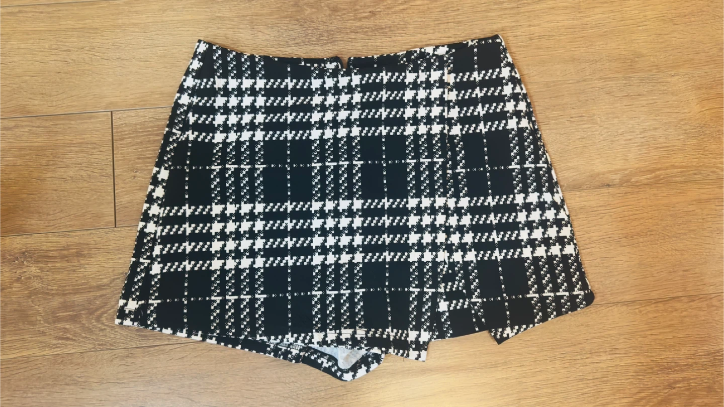 Houndstooth Skort - Black & White