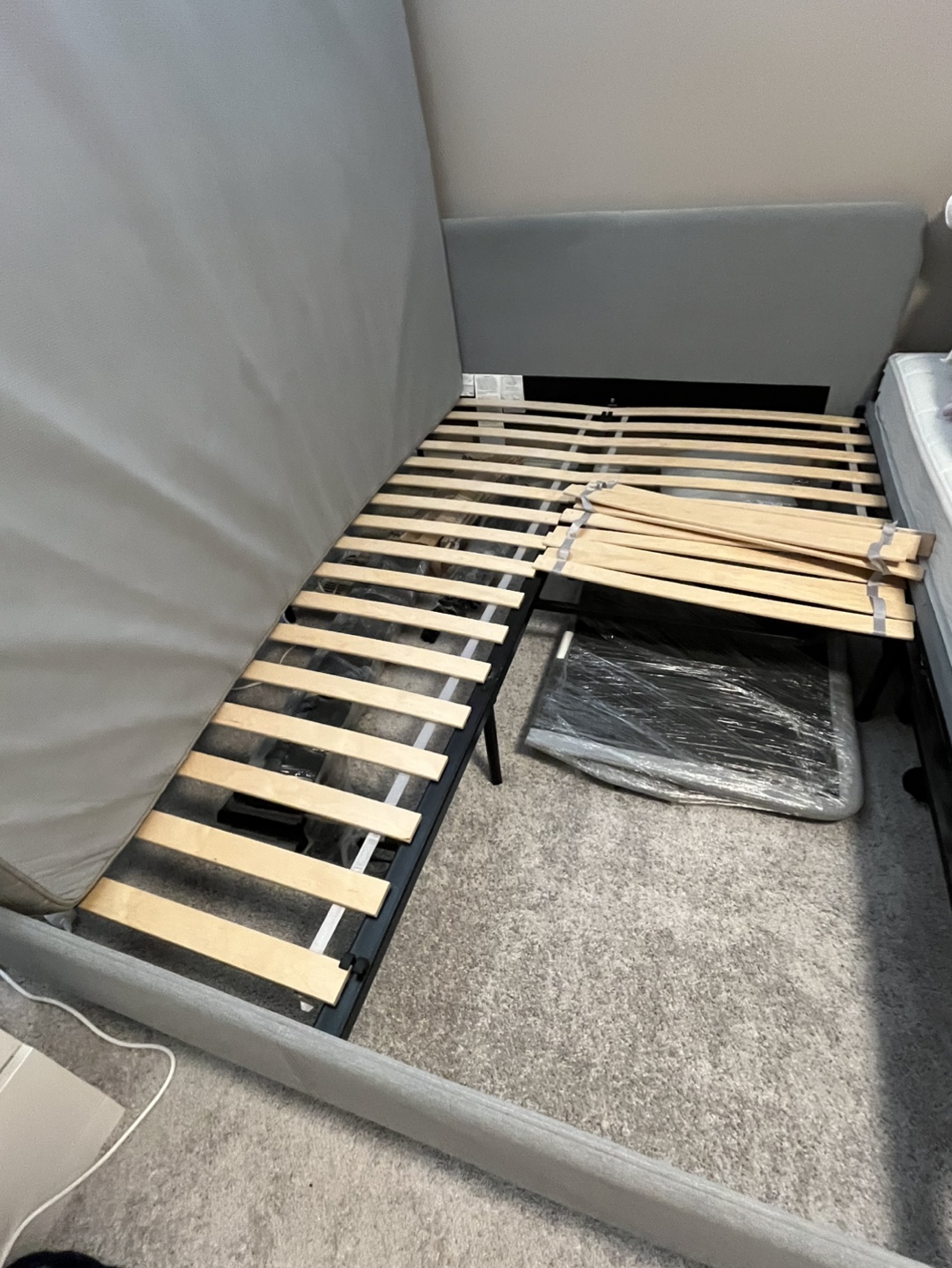 Gray Bed Frame with Slats - photo 4