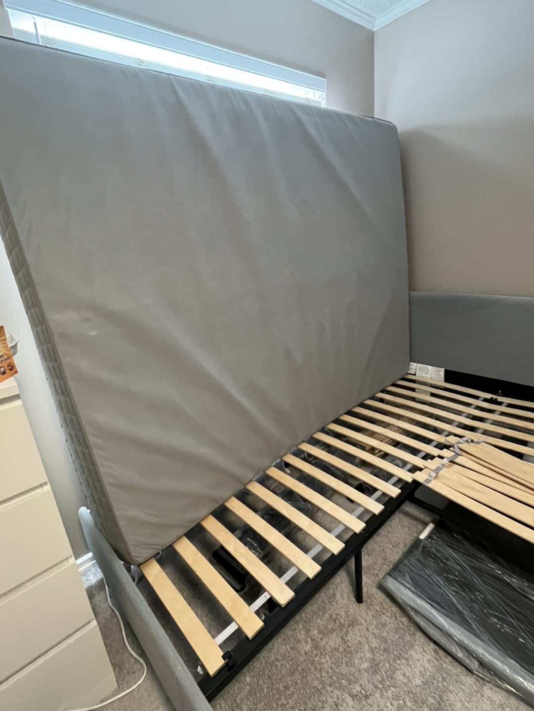 Gray Bed Frame with Slats - photo 5