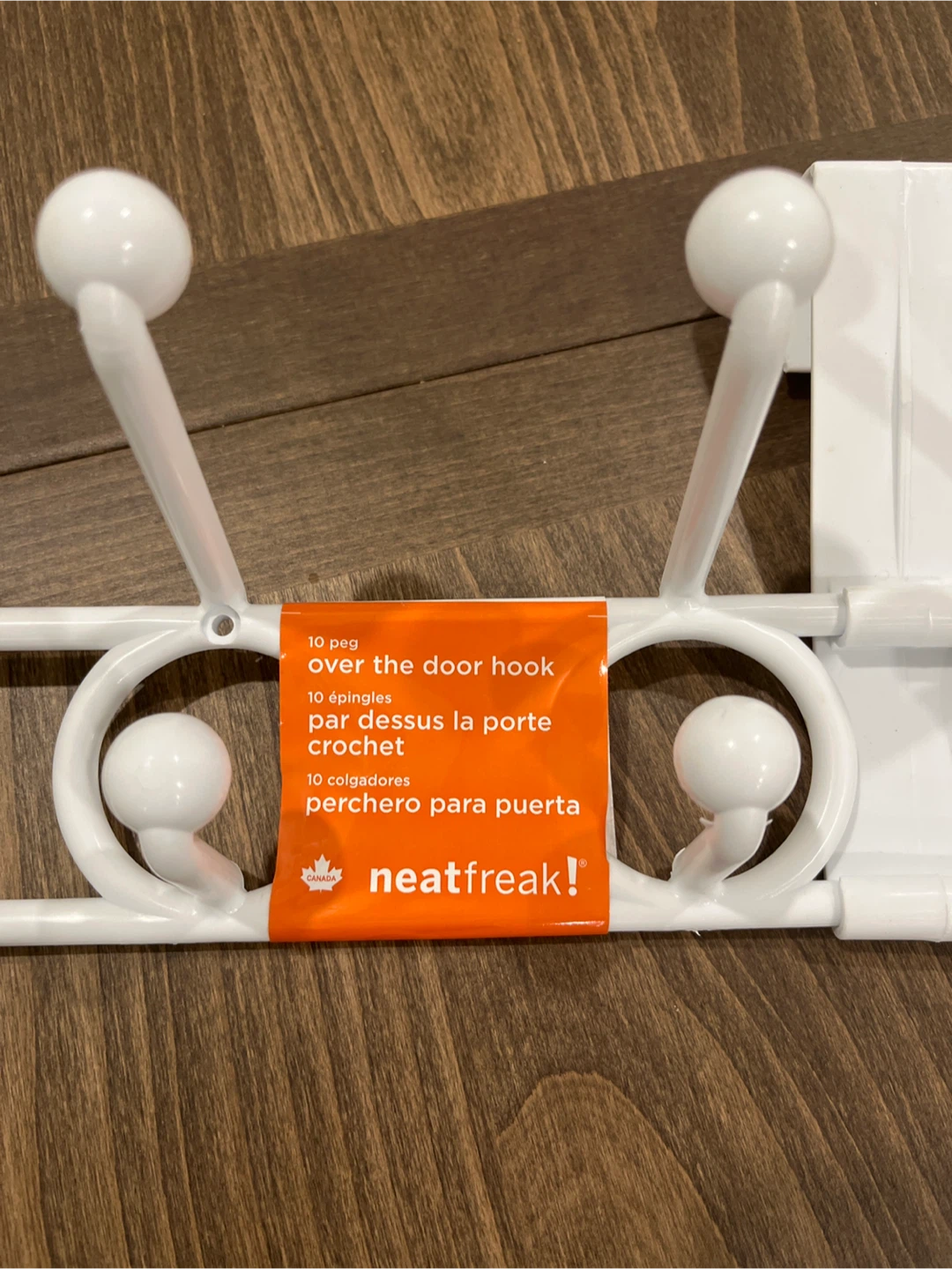 Neatfreak! 10-Peg Over-the-Door Hook, White - photo 3